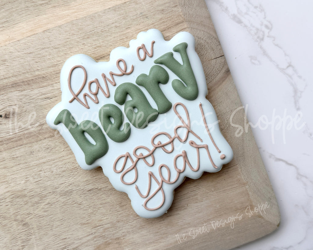 Cookie Cutters - Have a BEARY Good Year Paque - Cookie Cutter - The Sweet Designs Shoppe - TSDS - - ALL,back to school,Cookie Cutter,have a Beary good year plaque,Plaque,Plaques,Promocode,School,School / Graduation,School Plaque,school supplies,STL