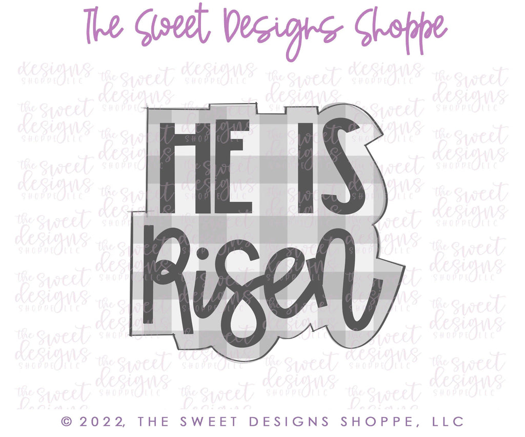 Cookie Cutters - He is Risen Plaque Modern - Cookie Cutter - Sweet Designs Shoppe - - ALL, Cookie Cutter, easter, Easter / Spring, Plaque, Plaques, Promocode
