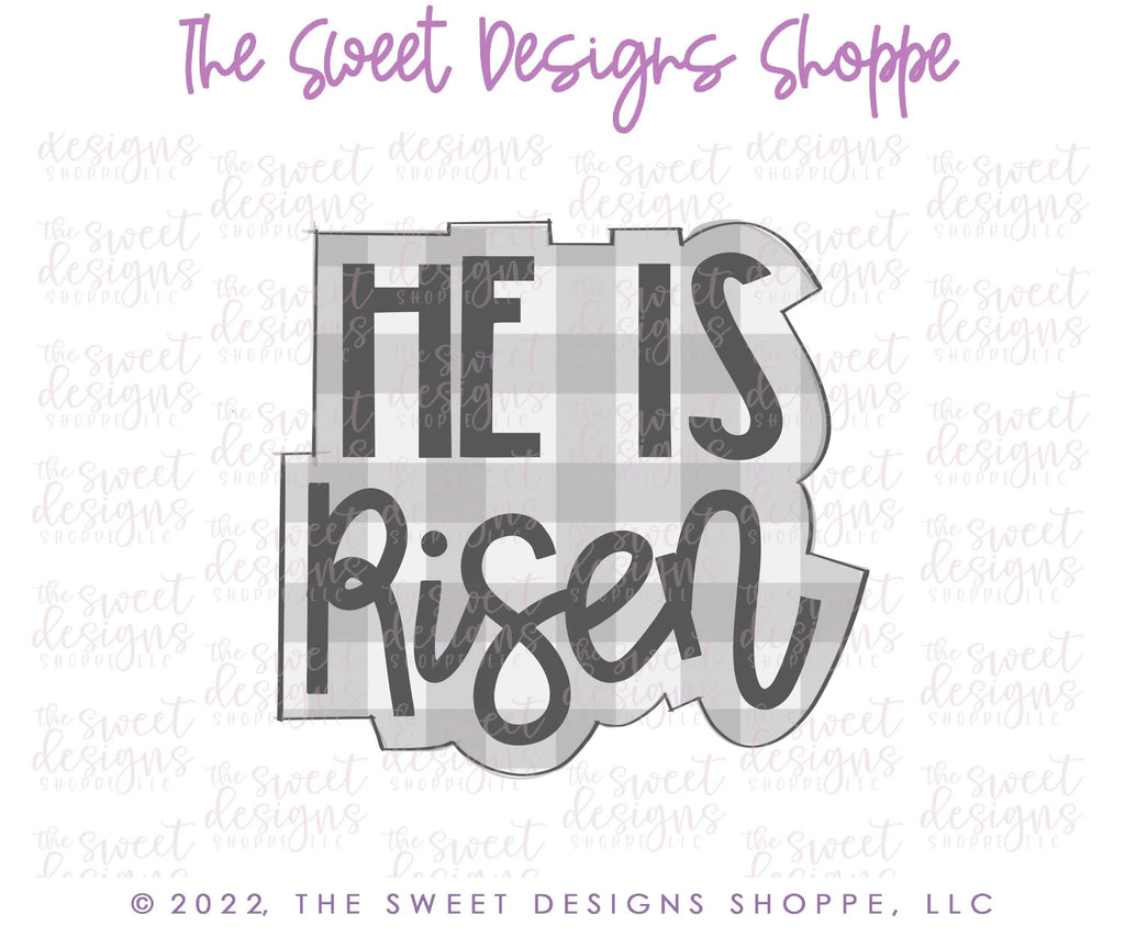 Cookie Cutters - He is Risen Plaque Modern - Cookie Cutter - The Sweet Designs Shoppe - - ALL, Cookie Cutter, easter, Easter / Spring, Plaque, Plaques, Promocode