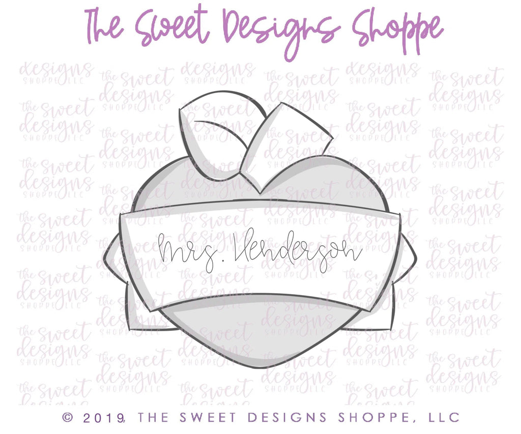 Cookie Cutters - Heart Apple With Ribbon - Cookie Cutter - Sweet Designs Shoppe - - 2019, ALL, Apple, Cookie Cutter, Food, Food and Beverage, Food beverages, Fruits and Vegetables, Grad, graduations, Promocode, school, School / Graduation, school collection 2019, teacher, teacher appreciation, valentine, valentines