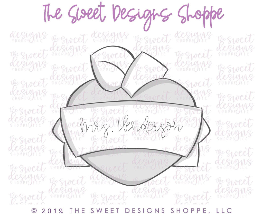 Cookie Cutters - Heart Apple With Ribbon - Cookie Cutter - The Sweet Designs Shoppe - TSDS - - ALL,Apple,Cookie Cutter,Food,Food and Beverage,Food beverages,Fruits and Vegetables,Grad,graduations,Promocode,school,School / Graduation,STL,teacher,teacher appreciation,valentine,valentines