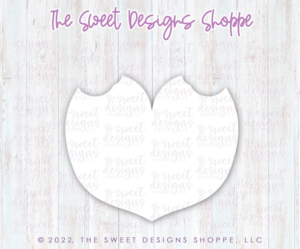 Cookie Cutters - Heart Bottom to be used with TwoPieceSet001 Heads - Cookie Cutter - Sweet Designs Shoppe - Only Size (3" High x 3-1/2" Wide) - ALL, Cookie Cutter, Heart, Hearts, Holiday, love, Promocode, valentine, valentines, Wedding