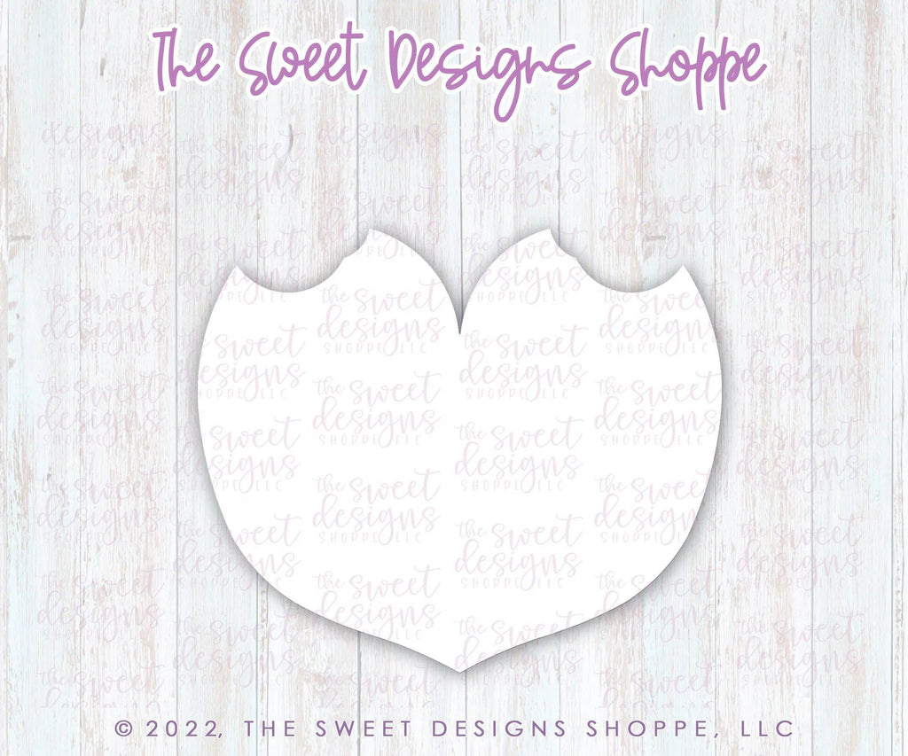 Cookie Cutters - Heart Bottom to be used with TwoPieceSet001 Heads - Cookie Cutter - The Sweet Designs Shoppe - Only Size (3" High x 3-1/2" Wide) - ALL, Cookie Cutter, Heart, Hearts, Holiday, love, Promocode, valentine, valentines, Wedding