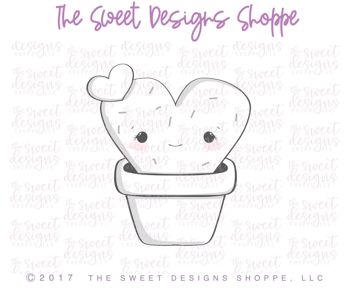 Cookie Cutters - Heart Cactus - Cookie Cutter - The Sweet Designs Shoppe - TSDS - - ALL,Cactus,Cookie Cutter,Heart,Hearts,Leaves and Flowers,Mexico,Mothers Day,nature,Plant,Plants,Promocode,valentine,Valentines