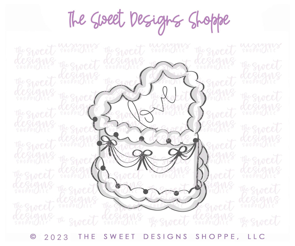 Cookie Cutters - Heart Cake - Cookie Cutter - Sweet Designs Shoppe - - ALL, Birthday, Bridal, cake, Christmas, Cookie Cutter, Food, Food & Beverages, Promocode, Sweet, Sweets, valentine, valentines, Wedding