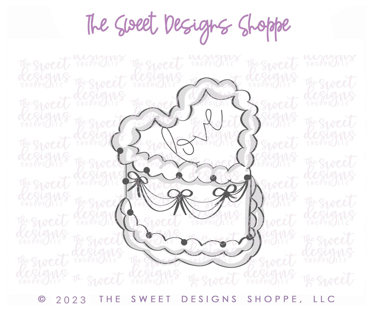 Cookie Cutters - Heart Cake - Cookie Cutter - The Sweet Designs Shoppe - TSDS - - ALL,Birthday,Bridal,cake,Christmas,Christmas / Winter,Cookie Cutter,Food,Food & Beverages,Promocode,STL,Sweet,Sweets,valentine,valentines,Wedding,Wedding Favors