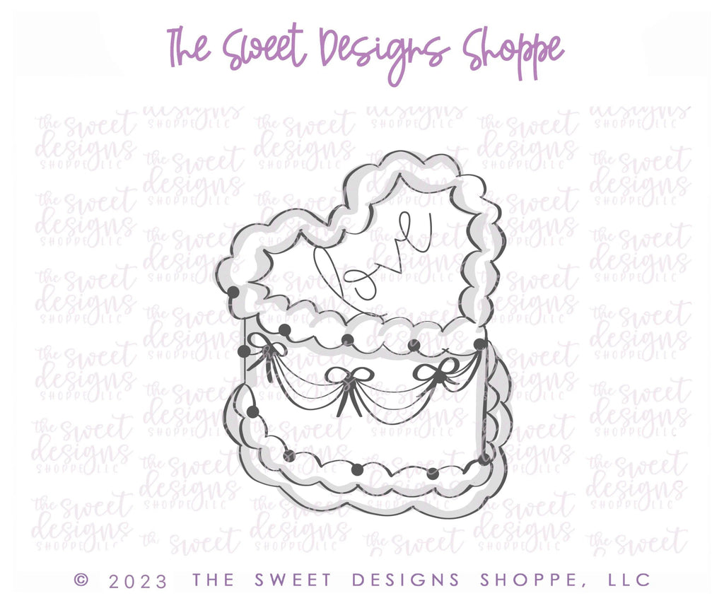 Cookie Cutters - Heart Cake - Cookie Cutter - The Sweet Designs Shoppe - - ALL, Birthday, Bridal, cake, Christmas, Cookie Cutter, Food, Food & Beverages, Promocode, Sweet, Sweets, valentine, valentines, Wedding