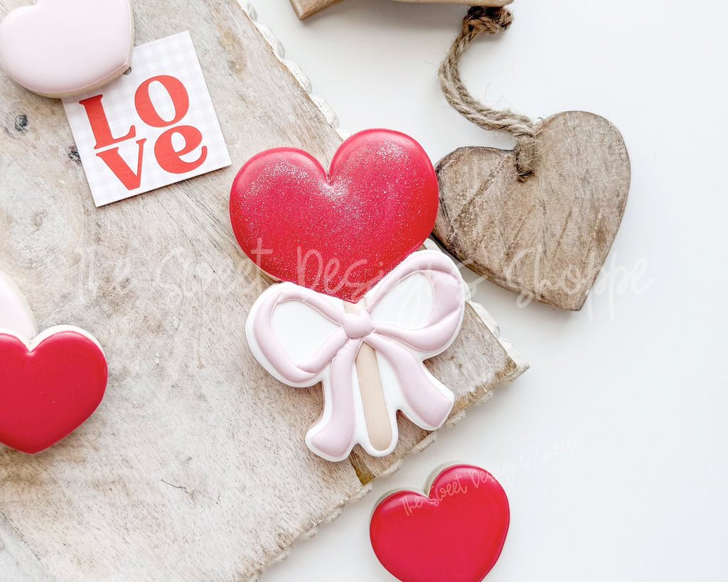 Cookie Cutters - Heart Coquette Lollipop - Cookie Cutter - The Sweet Designs Shoppe - - ALL, Cookie Cutter, Heart Coquette Lollipop, lollipop, marshamallow, new, Promocode, STL, Sweet, Sweets, valentine, Valentines