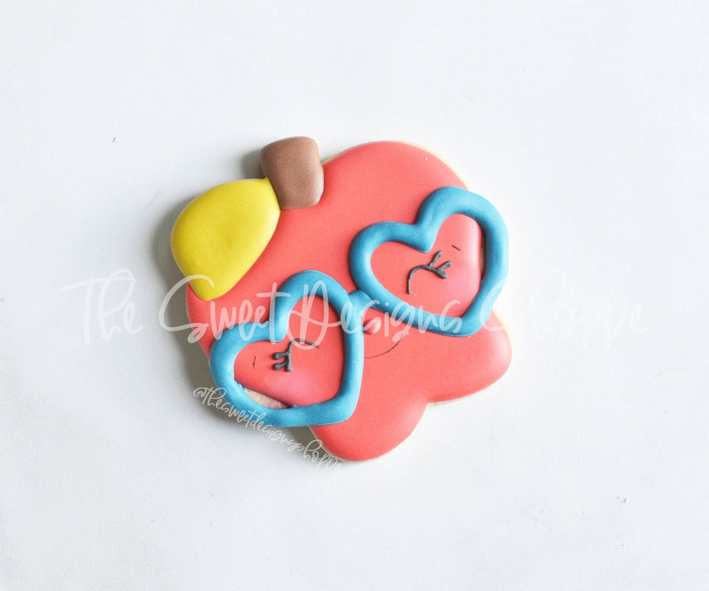 Cookie Cutters - Heart Glasses Apple - Cookie Cutter - Sweet Designs Shoppe - - ALL, back to school, Cookie Cutter, Food, Food and Beverage, Food beverages, Grad, graduations, Promocode, School, School / Graduation, School Bus, school supplies