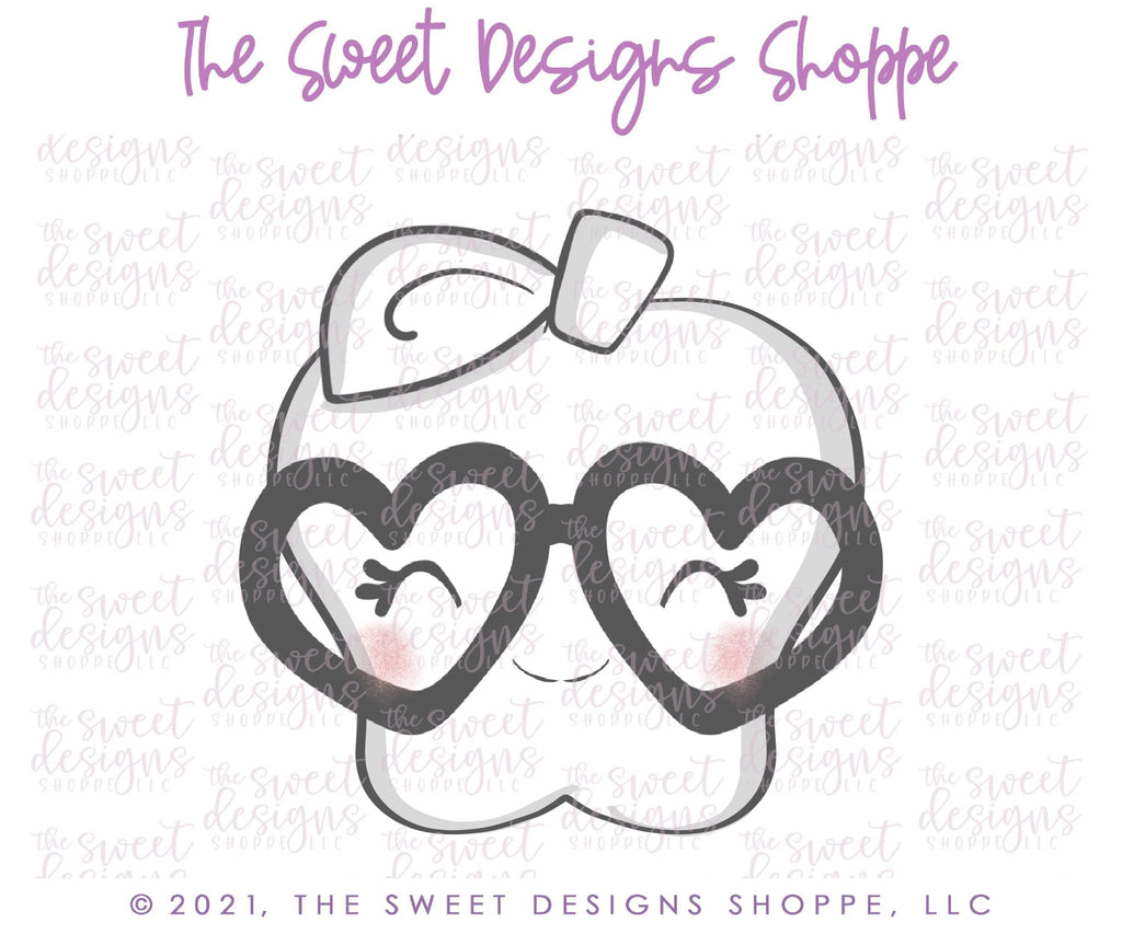 Cookie Cutters - Heart Glasses Apple - Cookie Cutter - The Sweet Designs Shoppe - TSDS - - ALL,back to school,Cookie Cutter,Food,Food and Beverage,Food beverages,Grad,graduations,Promocode,School,School / Graduation,School Bus,school supplies