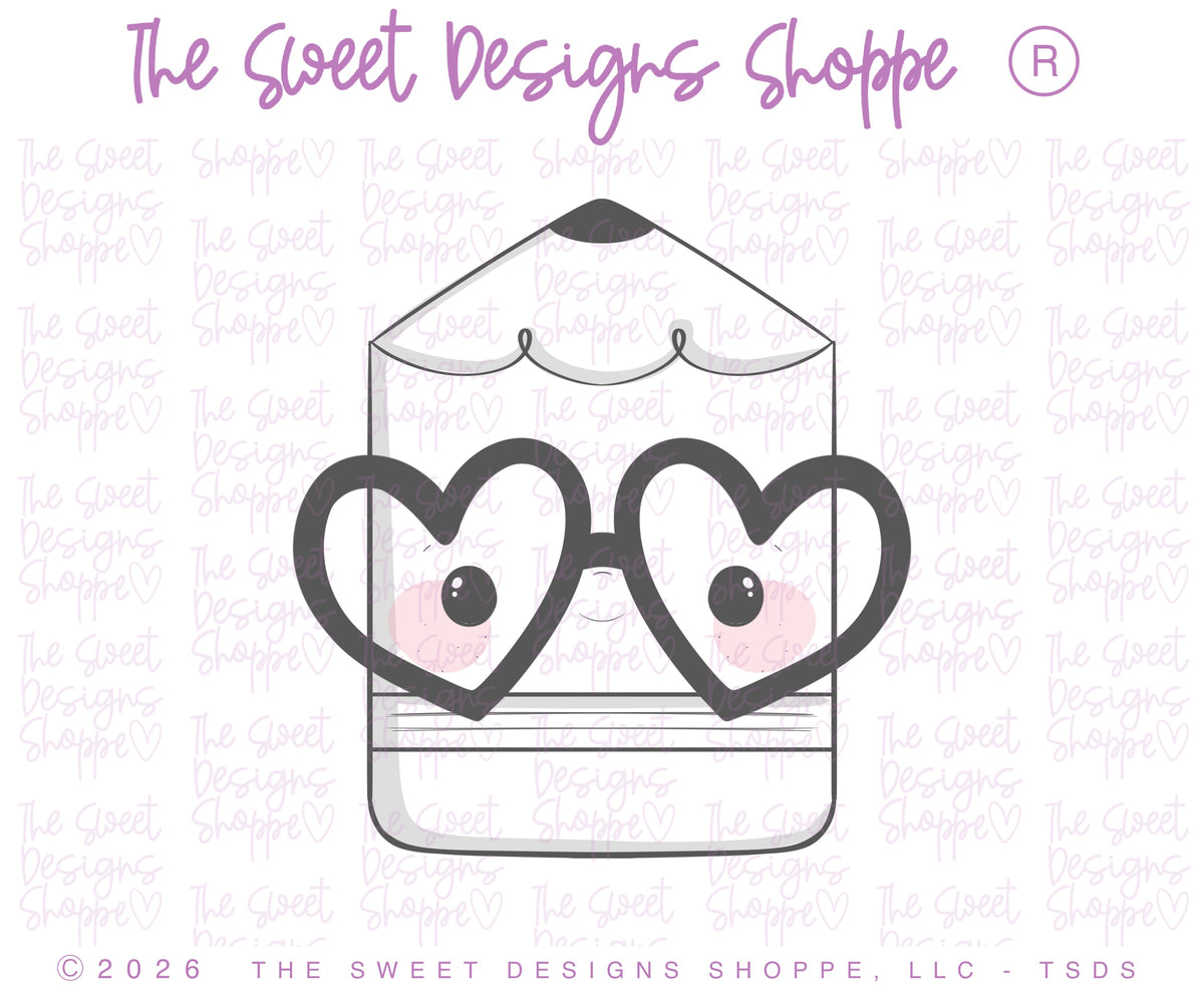 Cookie Cutters - Heart Glasses Pencil - Cookie Cutter - The Sweet Designs Shoppe - TSDS - - ALL,back to school,BTS,Cookie Cutter,heart glasses pencil,Pencil,Promocode,School,School / Graduation,school note,school supplies,STL,Teacher Appreciation