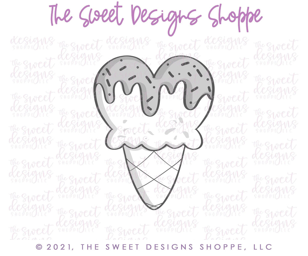 Cookie Cutters - Heart Ice Cream Waffle - Cookie Cutter - The Sweet Designs Shoppe - - ALL, Birthday, cone, Cookie Cutter, icecream, kid, kids, Promocode, Sweet, Sweets