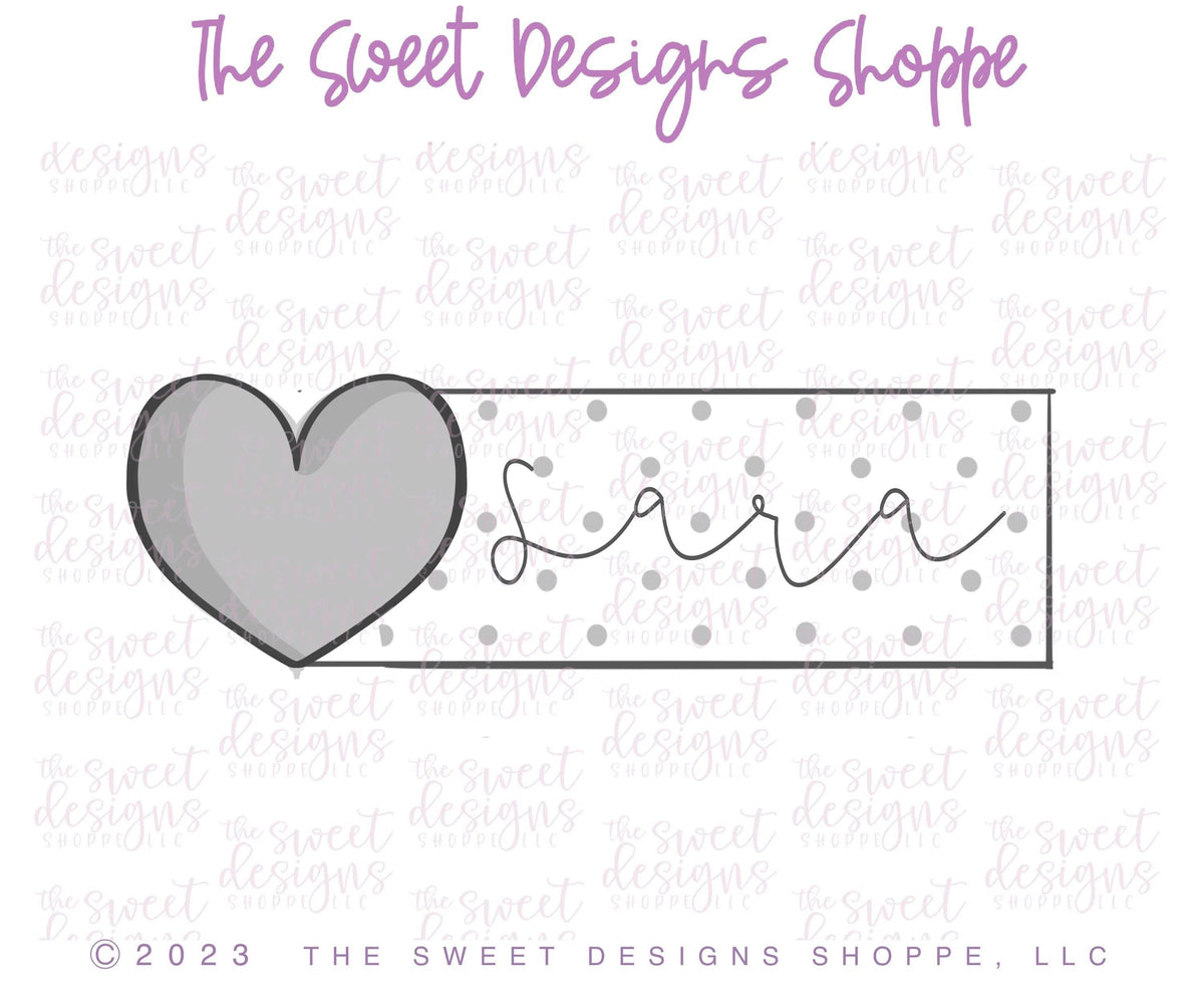 Cookie Cutters - Heart Name Tag - Cookie Cutter - The Sweet Designs Shoppe - TSDS - - ALL,Cookie Cutter,Love,Plaque,Plaques,PLAQUES HANDLETTERING,Promocode,STL,valentine,valentines,Wedding,Wedding Favors