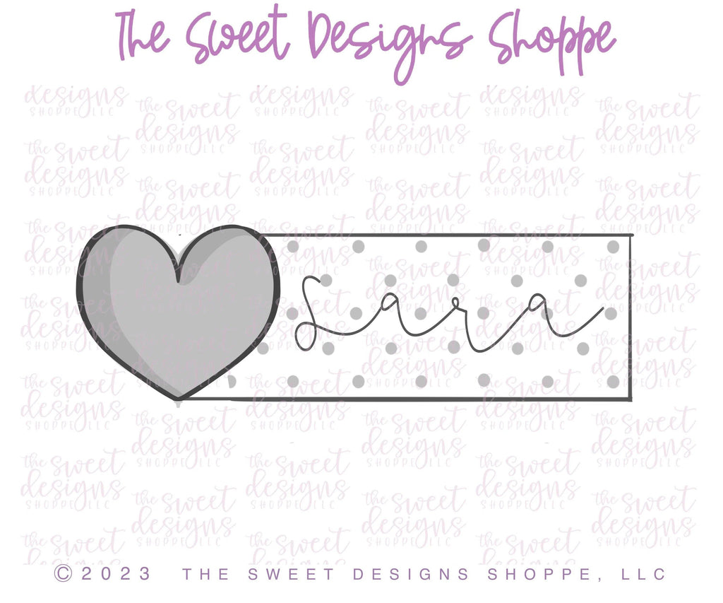 Cookie Cutters - Heart Name Tag - Cookie Cutter - The Sweet Designs Shoppe - TSDS - - ALL,Cookie Cutter,Love,Plaque,Plaques,PLAQUES HANDLETTERING,Promocode,STL,valentine,valentines,Wedding