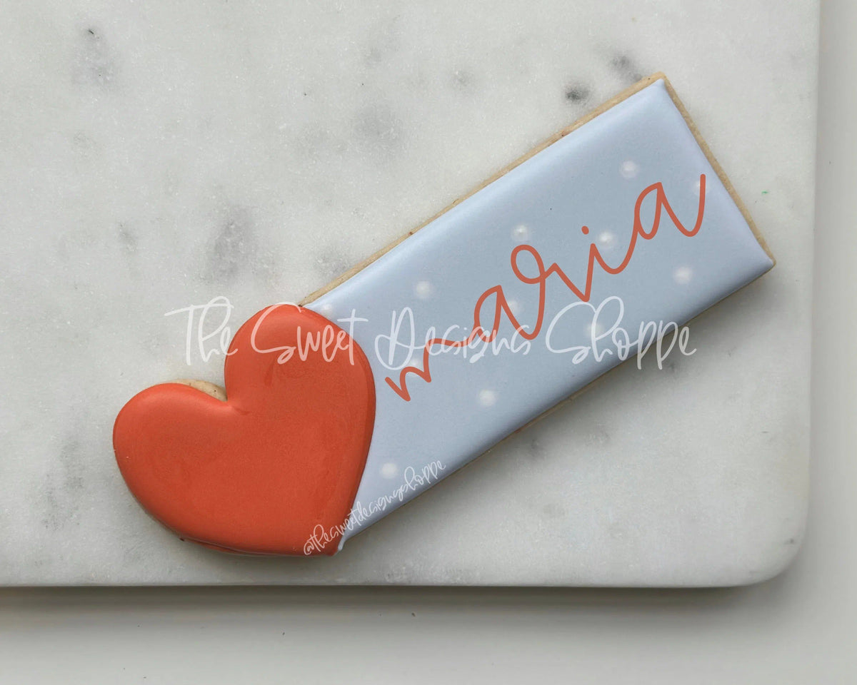 Cookie Cutters - Heart Name Tag - Cookie Cutter - The Sweet Designs Shoppe - TSDS - - ALL,Cookie Cutter,Love,Plaque,Plaques,PLAQUES HANDLETTERING,Promocode,STL,valentine,valentines,Wedding,Wedding Favors