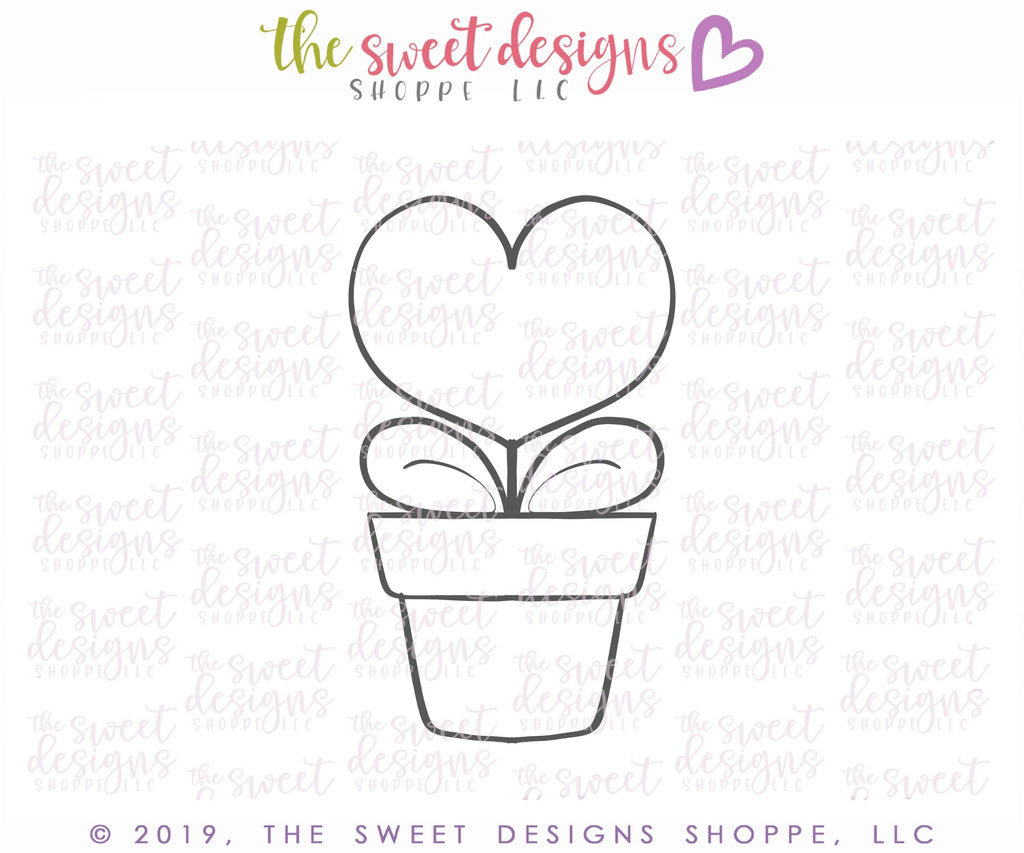 Cookie Cutters - Heart Pot - Cookie Cutter - Sweet Designs Shoppe - - ALL, Cookie Cutter, Flower, Nature, Promocode, Spring, Valentine, Valentines, Valentines couples