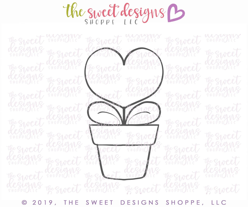 Cookie Cutters - Heart Pot - Cookie Cutter - The Sweet Designs Shoppe - - ALL, Cookie Cutter, Flower, Nature, Promocode, Spring, Valentine, Valentines, Valentines couples