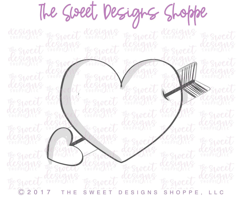 Cookie Cutters - Heart with an Arrow v2- Cookie Cutter - The Sweet Designs Shoppe - - ALL, Arrow, Cookie Cutter, Heart, Love, Miscellaneous, Promocode, Valentines, Wedding