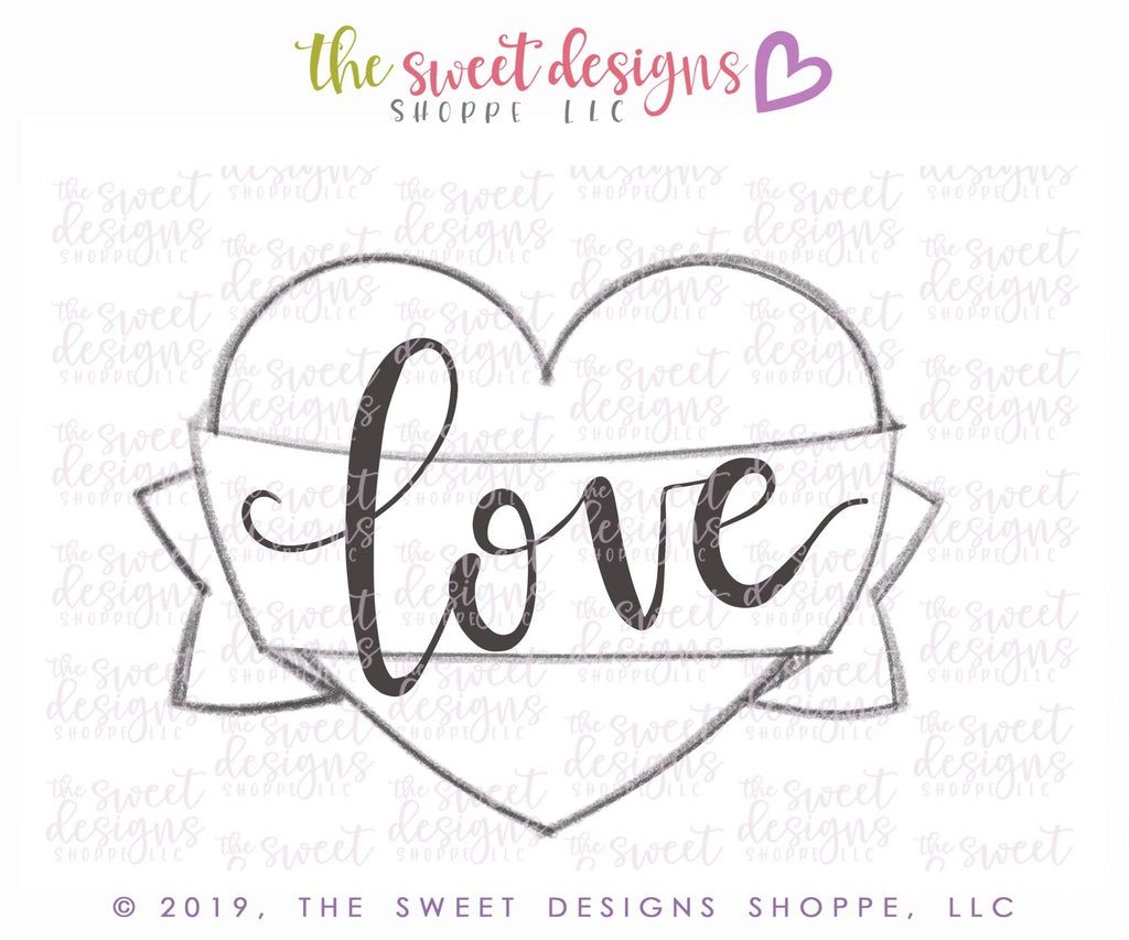 Cookie Cutters - Heart With Ribbon - Cookie Cutter - The Sweet Designs Shoppe - - 2018, ALL, Cookie Cutter, Heart, Love, Promocode, Valentines, valentines collection 2018, Wedding