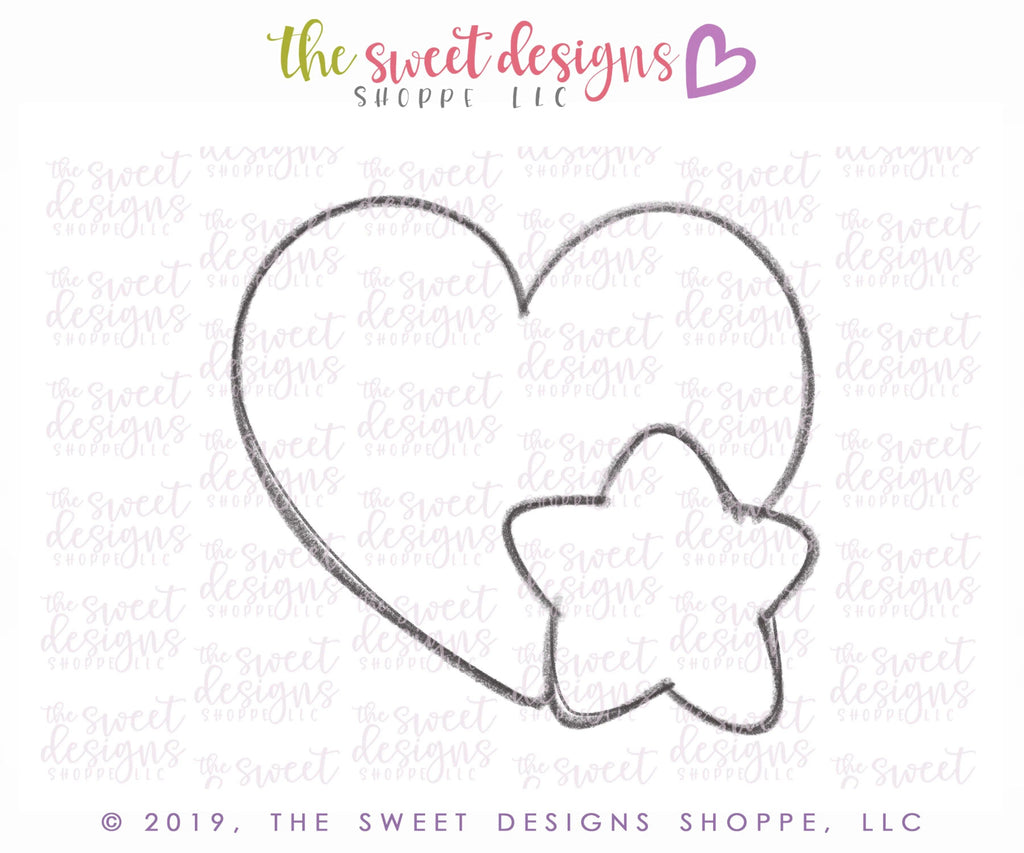 Cookie Cutters - Heart With Star - Cookie Cutter - The Sweet Designs Shoppe - - 2019, ALL, Cookie Cutter, Fantasy, Heart, Promocode, Valentines