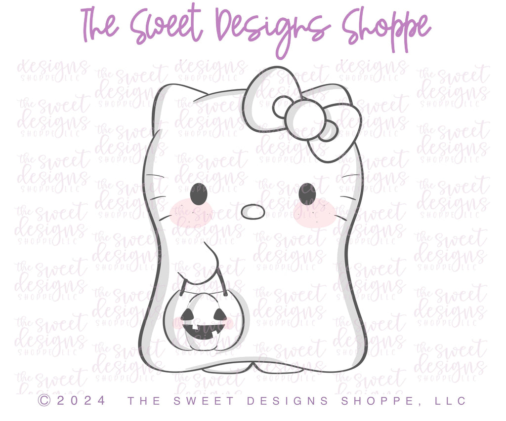 Cookie Cutters - Hello Ghost - Cookie Cutter - The Sweet Designs Shoppe - - ALL, Cookie Cutter, halloween, hello kitty, Kitty, new, Promocode, STL