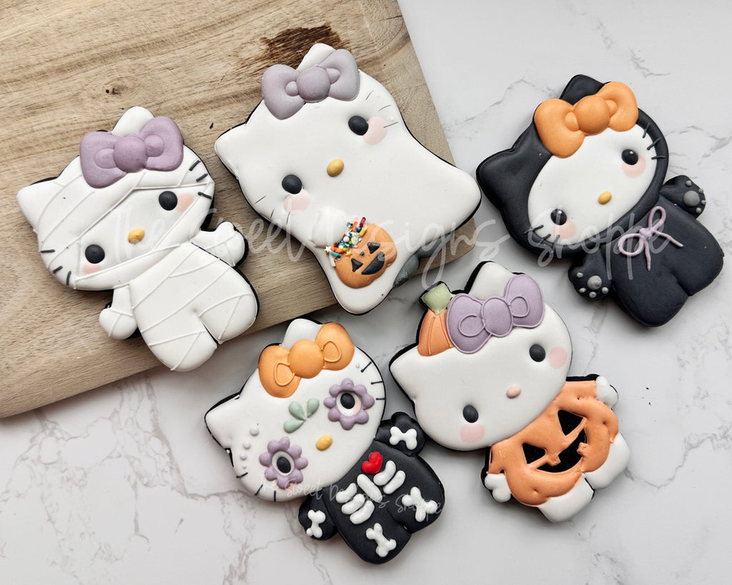 Cookie Cutters - Hello Halloween Cookie Cutters Set - Set of 3 - Cookie Cutters - The Sweet Designs Shoppe - - ALL, Coffee, Cookie Cutter, halloween, hello kitty, Mini Sets, new, Promocode, regular sets, set, STL