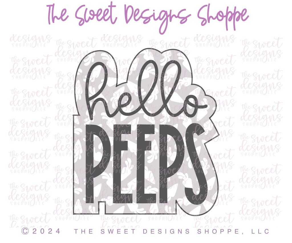 Cookie Cutters - hello PEEPS Plaque & Marshmallow Bunny Cookie Cutter Set - Set of 2 - Cookie Cutters - The Sweet Designs Shoppe - TSDS - - ALL,Animal,Animals,Animals and Insects,Cookie Cutter,Easter,Easter / Spring,Mini Sets,Plaque,Plaques,PLAQUES HANDLETTERING,Promocode,regular sets,set,STL
