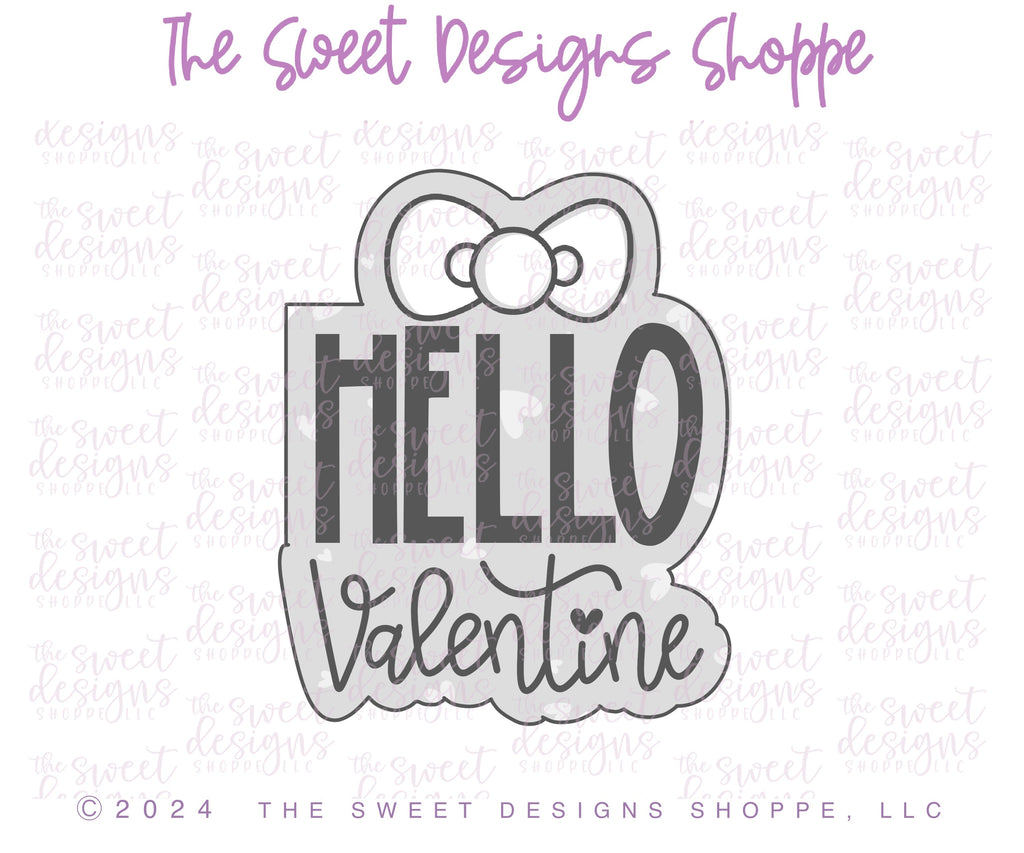 Cookie Cutters - Hello Valentine Kitty Set - Set of 2 - Cookie Cutters - The Sweet Designs Shoppe - - ALL, Cookie Cutter, Hello, Hi Kitty Face, Kitty, Love, new, Promocode, regular sets, set, STL, valentine, Valentines