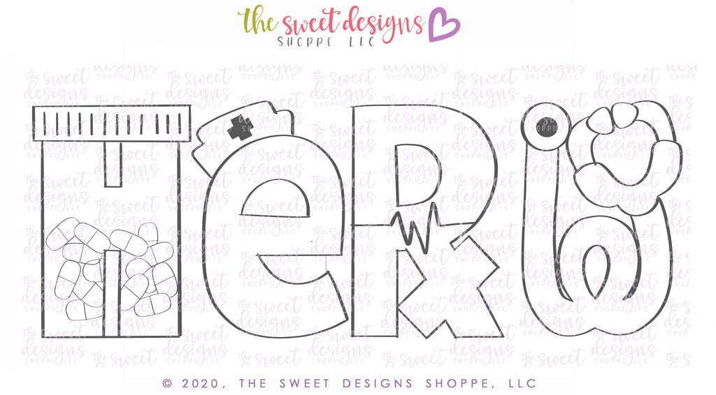 Cookie Cutters - HERO Nurse Set - Cookie Cutters - The Sweet Designs Shoppe - TSDS - - 041120,ALL,Cookie Cutter,Doctor,letter,Lettering,Letters,letters and numbers,MEDICAL,MEDICINE,Mini Sets,NURSE,NURSE APPRECIATION,Promocode,regular sets,set,STL
