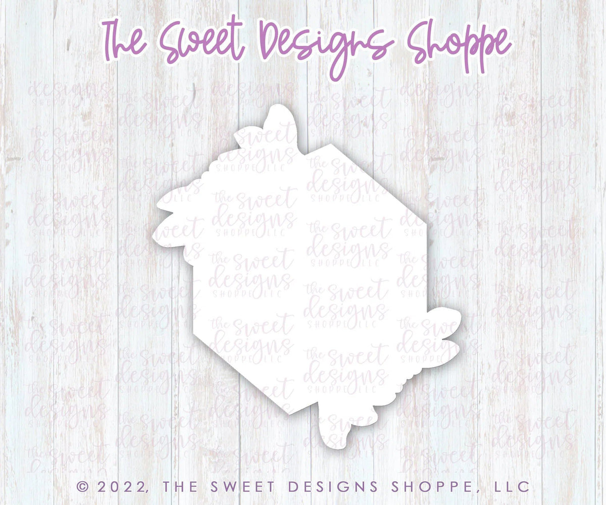 Cookie Cutters - Hexagon Eucalyptus Felix Plaque - Cookie Cutter - The Sweet Designs Shoppe - TSDS - - ALL,Cookie Cutter,First Communion,handlettering,Plaque,Plaques,PLAQUES HANDLETTERING,Promocode,Religious,Wedding,Wedding Favors