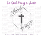 Cookie Cutters - Hexagon Eucalyptus Samuel Plaque - Cookie Cutter - The Sweet Designs Shoppe - TSDS - - ALL,Cookie Cutter,First Communion,handlettering,Plaque,Plaques,PLAQUES HANDLETTERING,Promocode,Religious,STL,Wedding,Wedding Favors