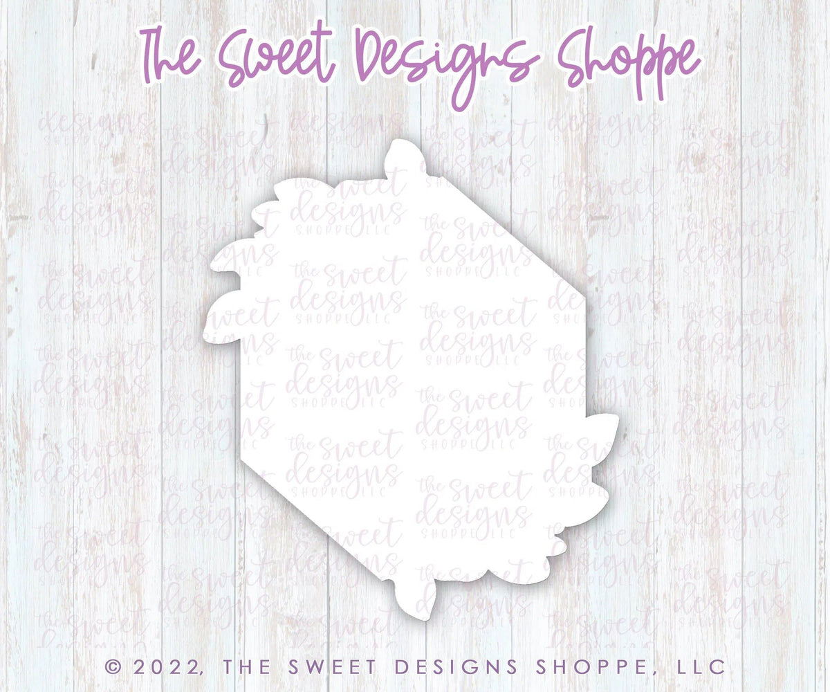 Cookie Cutters - Hexagon Eucalyptus Samuel Plaque - Cookie Cutter - The Sweet Designs Shoppe - TSDS - - ALL,Cookie Cutter,First Communion,handlettering,Plaque,Plaques,PLAQUES HANDLETTERING,Promocode,Religious,STL,Wedding,Wedding Favors