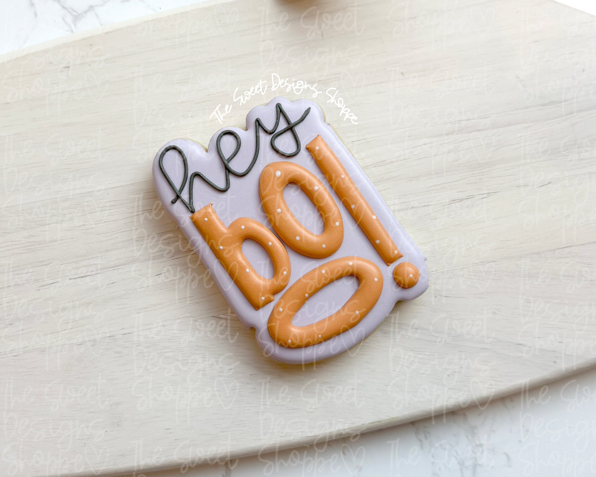 Cookie Cutters - Hey Boo! Plaque - Cookie Cutter - The Sweet Designs Shoppe - TSDS - - ALL,Cookie Cutter,Ghost,halloween,handlettering,Plaque,Plaques,PLAQUES HANDLETTERING,Promocode,STL