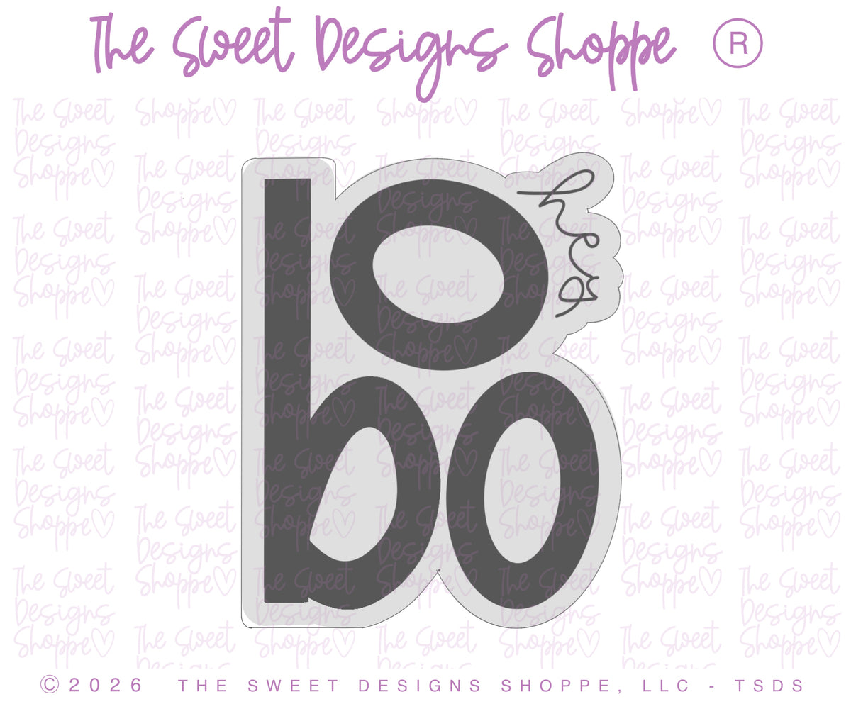 Cookie Cutters - Hey Boo Plaque - Cookie Cutter - The Sweet Designs Shoppe - TSDS - - ALL,Boo! plaque,Cookie Cutter,Fall / Halloween,Ghost,halloween,Halloween / Fall / Thanksgiving,Hey Boo Plaque,Plaque,Plaques,Promocode,STL