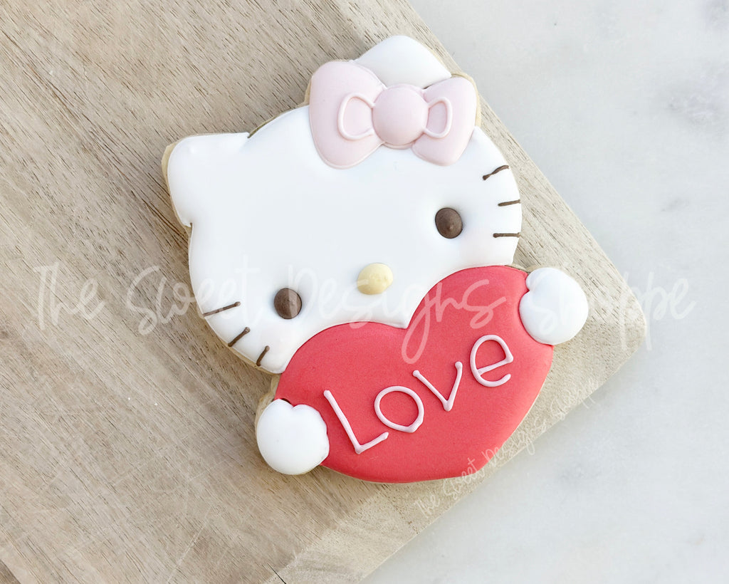 Cookie Cutters - Hi Kitty Face with Heart - Cookie Cutter - The Sweet Designs Shoppe - - ALL, Cookie Cutter, Hello, Hi Kitty Face, Kitty, new, Promocode, STL, valentine, Valentines