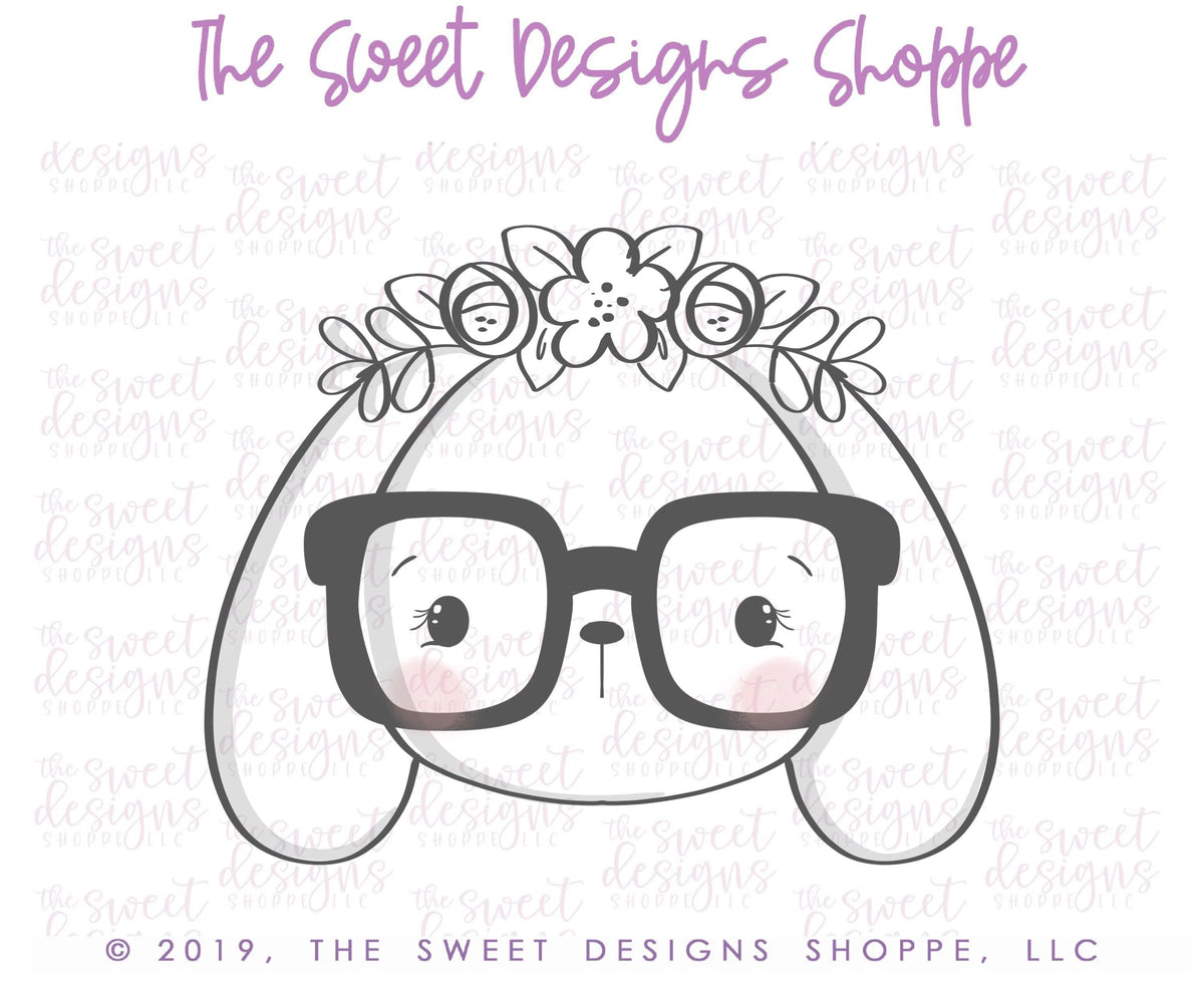 Cookie Cutters - Hipster Bunny Face Set - Set of 2 - Cookie Cutters - The Sweet Designs Shoppe - TSDS - - ALL,Animal,Animals,Cookie Cutter,Easter,Easter / Spring,PLAQUES HANDLETTERING,Promocode,regular sets,set,STL