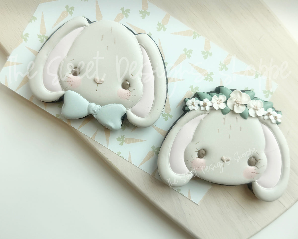Cookie Cutters - Hipster Bunny Face Set - Set of 2 - Cookie Cutters - The Sweet Designs Shoppe - TSDS - - ALL,Animal,Animals,Cookie Cutter,Easter,Easter / Spring,PLAQUES HANDLETTERING,Promocode,regular sets,set,STL