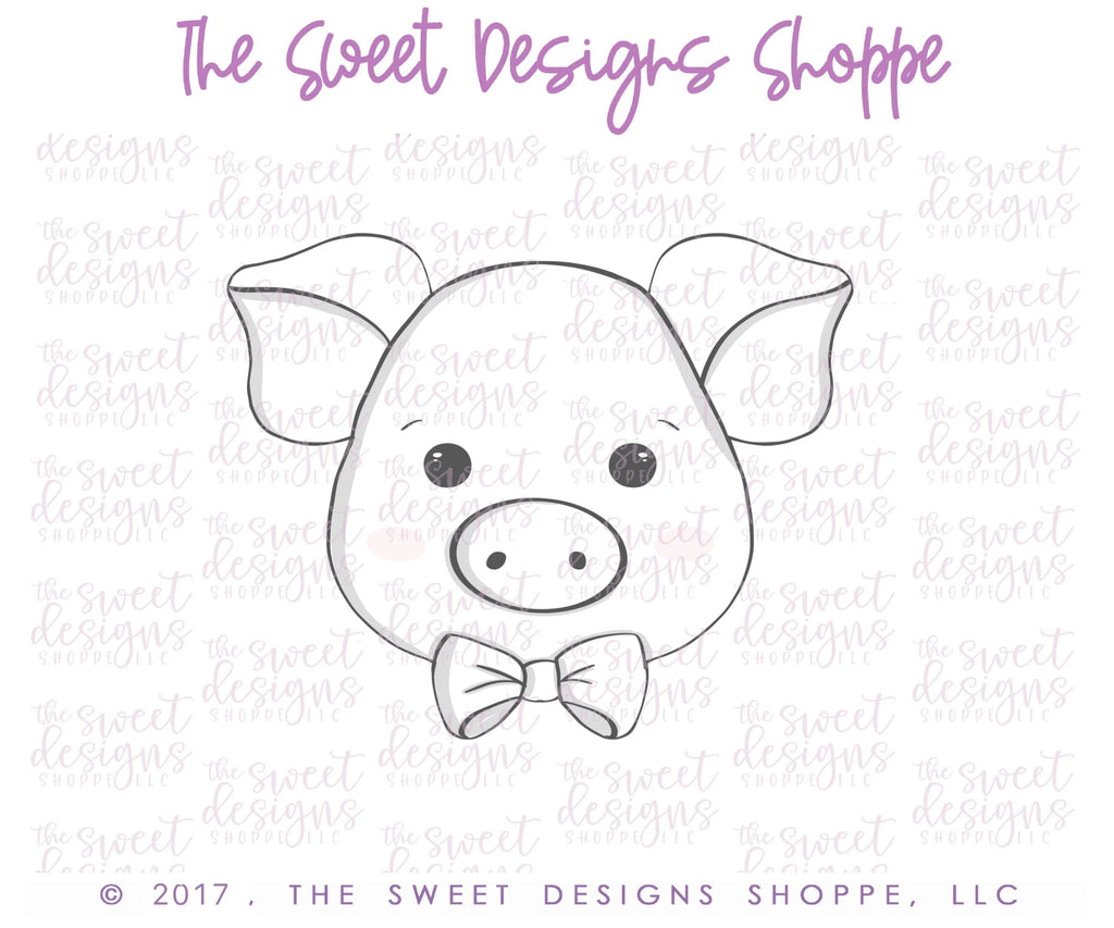 Cookie Cutters - Hipster Pig Face - Cookie Cutter - Sweet Designs Shoppe - - ALL, Animal, Animals, Cookie Cutter, Farm, Pig, Promocode, Valentines