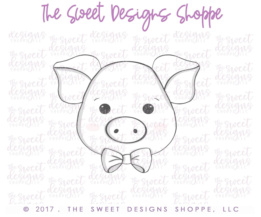 Cookie Cutters - Hipster Pig Face - Cookie Cutter - The Sweet Designs Shoppe - - ALL, Animal, Animals, Cookie Cutter, Farm, Pig, Promocode, Valentines