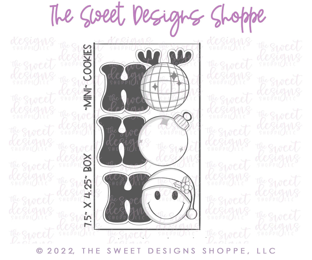 Cookie Cutters - HO HO HO Merged Set - Set of 3 - Cookie Cutters - The Sweet Designs Shoppe - TSDS - - ALL,Christmas,Christmas / Winter,Christmas Cookies,Cookie Cutter,groovy,Mini Set,Mini Sets,Promocode,regular sets,Retro,set,sets,STL