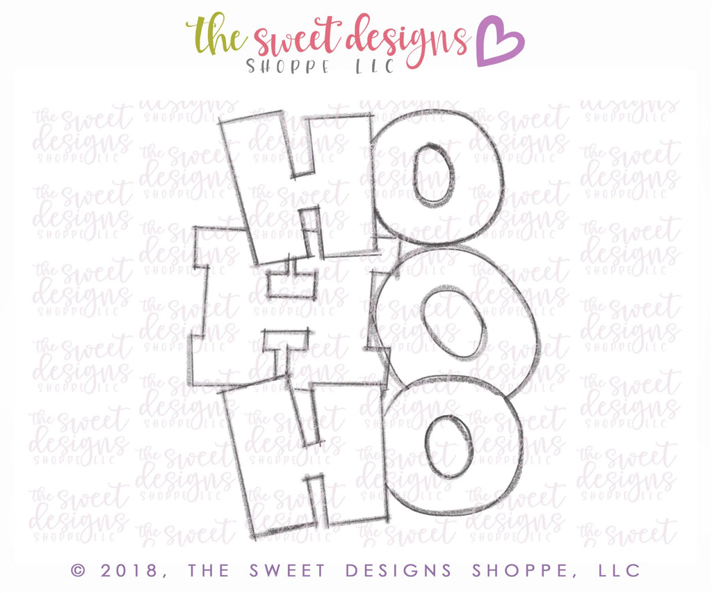 Cookie Cutters - Ho Ho Ho Plaque - Cookie Cutter - The Sweet Designs Shoppe - - 2018, ALL, Christmas, Christmas / Winter, Cookie Cutter, Customize, Plaque, Plaques, Promocode, Word