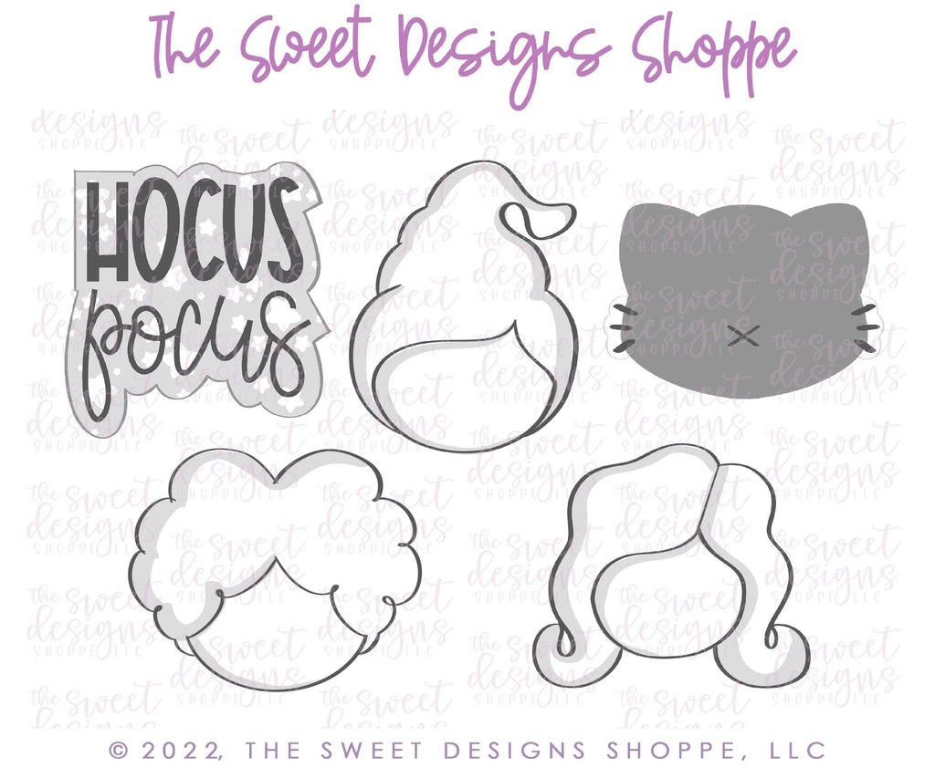Cookie Cutters - Hocus Pocus Witch Faces Halloween Set - Cookie Cutters - Set of 5 - Sweet Designs Shoppe - - ALL, Cookie Cutter, halloween, Mini Sets, Promocode, regular sets, set