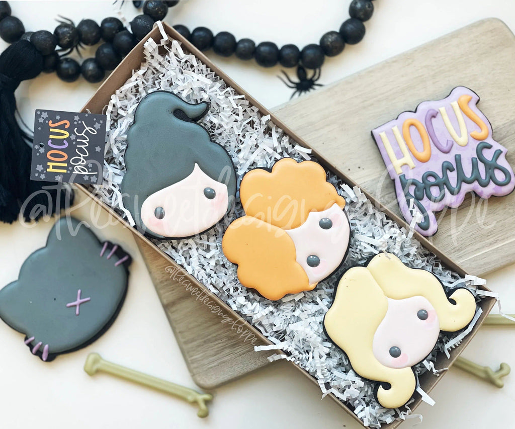 Cookie Cutters - Hocus Pocus Witch Faces Halloween Set - Cookie Cutters - Set of 5 - The Sweet Designs Shoppe - TSDS - - ALL,Cookie Cutter,halloween,Mini Sets,Promocode,regular sets,set,STL