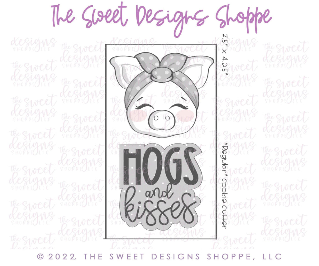 Cookie Cutters - HOGS and KISSES Cookie Cutters Set - 2 Piece Set - Cookie Cutters - The Sweet Designs Shoppe - TSDS - - ALL,Animal,Animals,Animals and Insects,Cookie Cutter,Lady Milk Stache,Lady MilkStache,LadyMilkStache,Love,Mini Set,Mini Sets,Plaque,Plaques,Promocode,regular sets,set,sets,STL,valentines