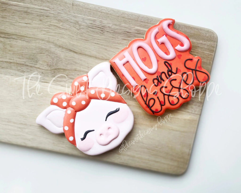 Cookie Cutters - HOGS and KISSES Cookie Cutters Set - 2 Piece Set - Cookie Cutters - The Sweet Designs Shoppe - TSDS - - ALL,Animal,Animals,Animals and Insects,Cookie Cutter,Lady Milk Stache,Lady MilkStache,LadyMilkStache,Love,Mini Set,Mini Sets,Plaque,Plaques,Promocode,regular sets,set,sets,STL,valentines