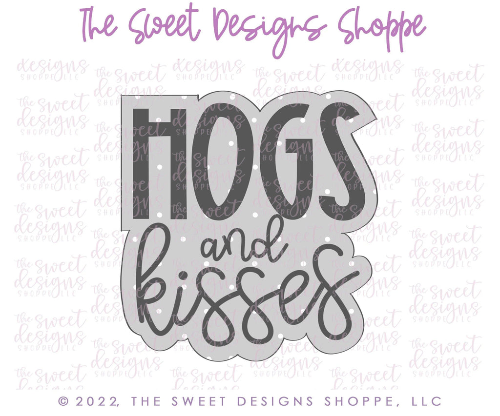 Cookie Cutters - HOGS and KISSES Plaque - Cookie Cutter - The Sweet Designs Shoppe - - ALL, Animal, Animals, Animals and Insects, Cookie Cutter, Pig, Plaque, Plaques, Promocode, valentine, valentines