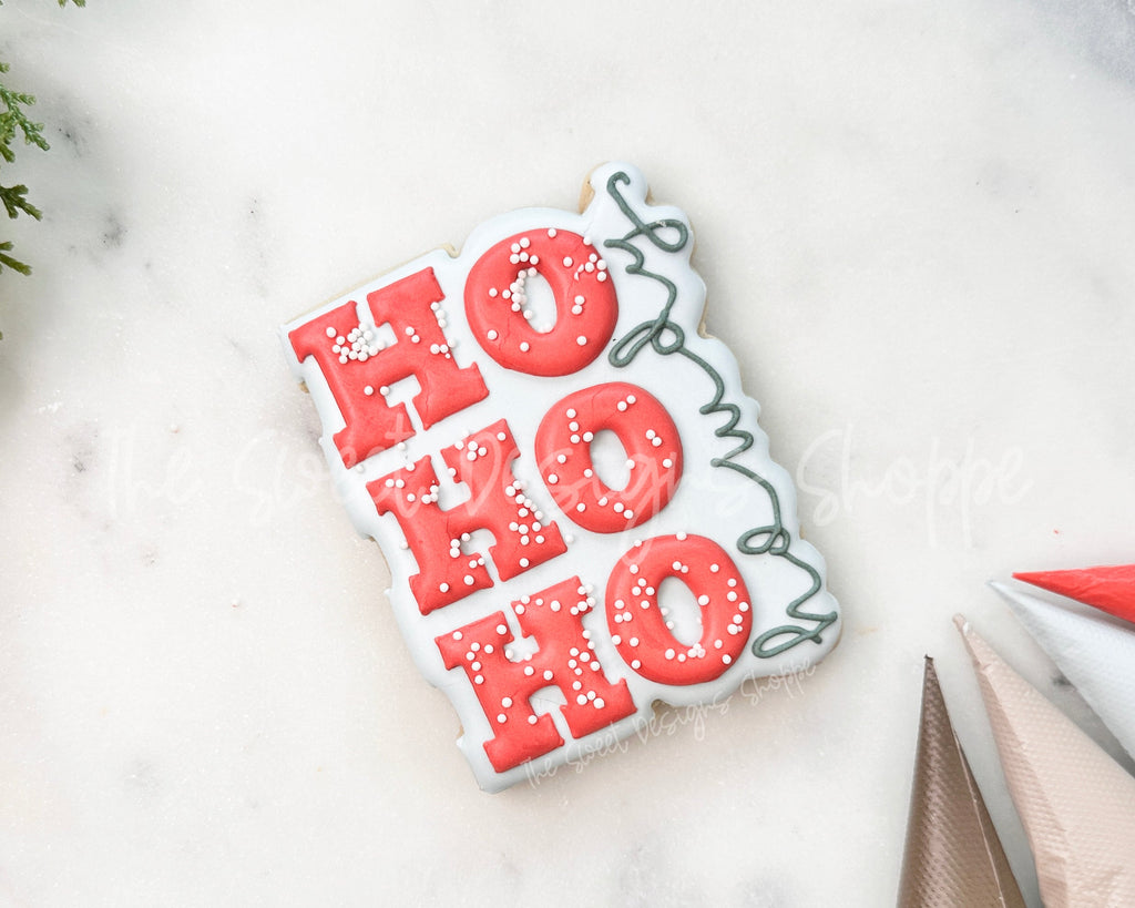 Cookie Cutters - HOHOHO howdy Plaque - Cookie Cutter - The Sweet Designs Shoppe - - ALL, Christmas, Christmas / Winter, Christmas Cookies, Cookie Cutter, Cowboy, new, Plaque, Plaques, PLAQUES HANDLETTERING, Promocode, STL