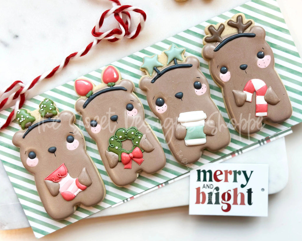 Cookie Cutters - Holiday Bears Cookie Cutters Set - Set of 4 - Cookie Cutters - The Sweet Designs Shoppe - TSDS - - ALL,Animal,Animals,Animals and Insects,Christmas,Christmas / Winter,Christmas Cookies,Cookie Cutter,Mini Sets,Promocode,regular sets,set