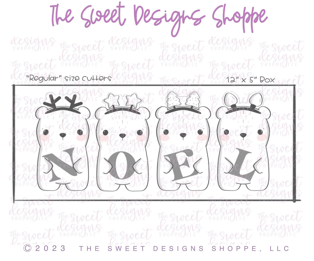 Cookie Cutters - Holiday Bears Cookie Cutters Set - Set of 4 - Cookie Cutters - The Sweet Designs Shoppe - TSDS - - ALL,Animal,Animals,Animals and Insects,Christmas,Christmas / Winter,Christmas Cookies,Cookie Cutter,Mini Sets,Promocode,regular sets,set