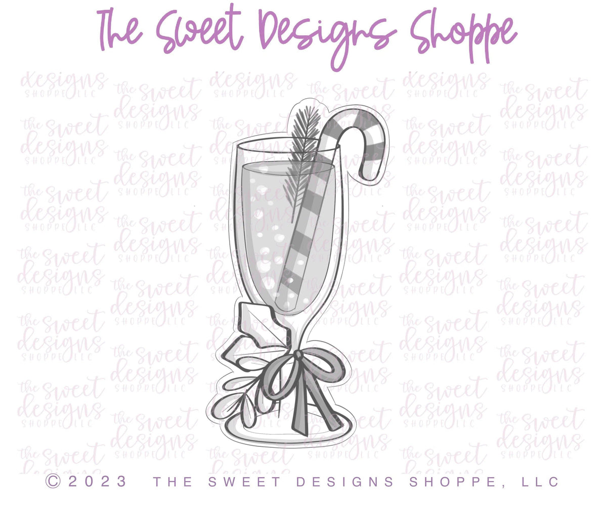 Cookie Cutters - Holiday Champagne - Cookie Cutter - The Sweet Designs Shoppe - TSDS - - ALL,celebration,Christmas,Christmas / Winter,Cookie Cutter,Food,Food & Beverages,Promocode,wine,Winter